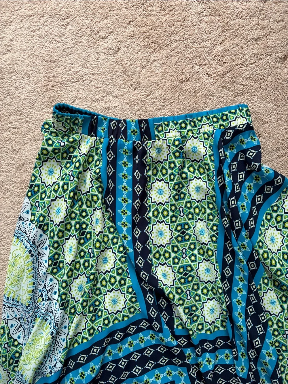 Bohemian Blue & Green Patterned Women's skirt